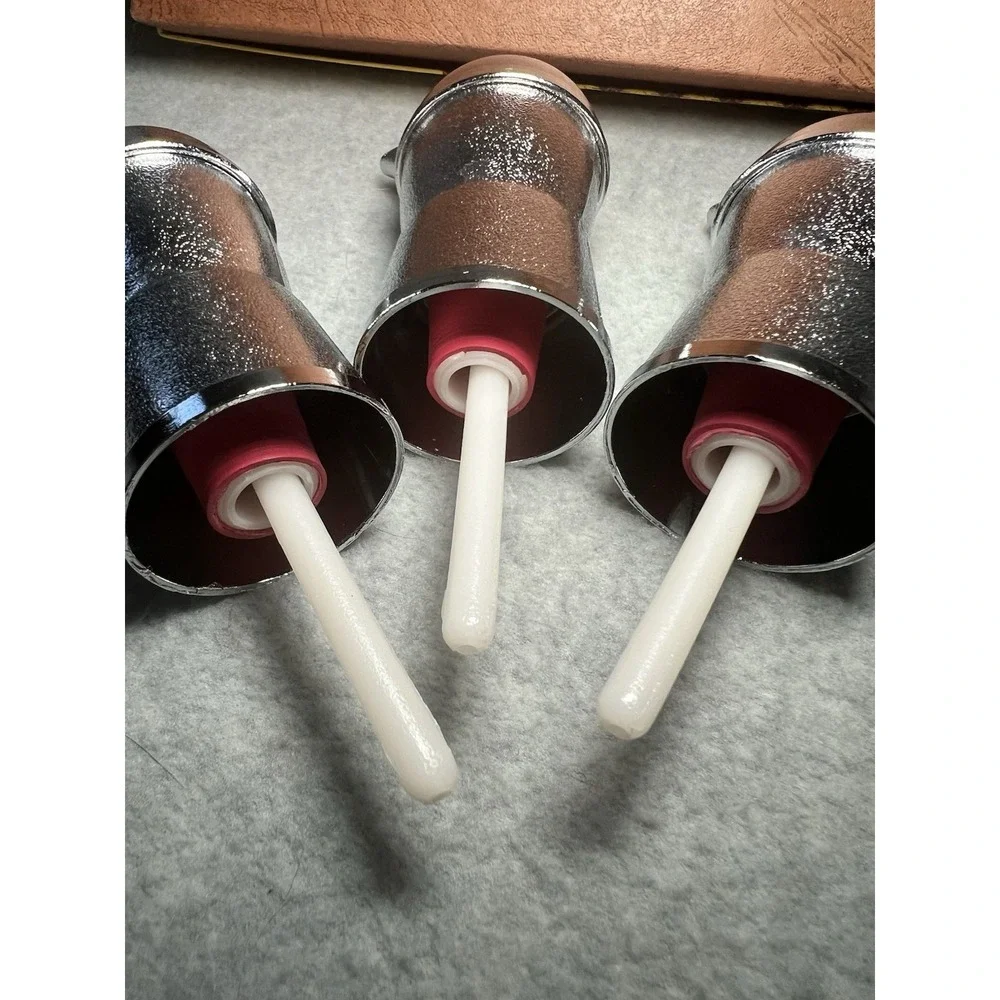 VTG Mr Bartender Set Of 3 Chrome Pouring Jigger Spout Gin Scotch & Bourbon MCM‎